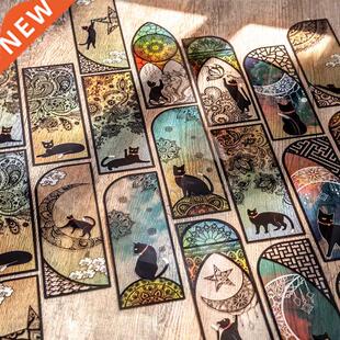 6 pcs/set Cute black cat daily series Bookmark PVC Matte Rea