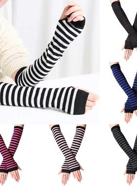 1Pair Classic Fingerless Long Gloves Women Girls Cotton Wris