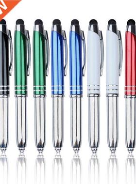 10pcs 3 In 1 Touch Screen Stylus Ballpoint Pen With LED Flas