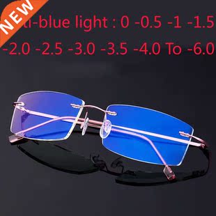 Customize Coating Frameless Myopia Glasses Anti Blue Light P