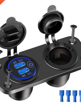 Car Charger Socket with Touch Switch Cigarette Lighter Outle