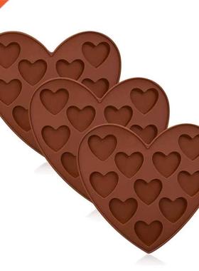 3Pcs Heart Shape Silicone Molds Chocolate Making,Jelly,Puddi