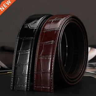 No Buckle Cow Leather Belt for Men Automatic Buckle New Busi