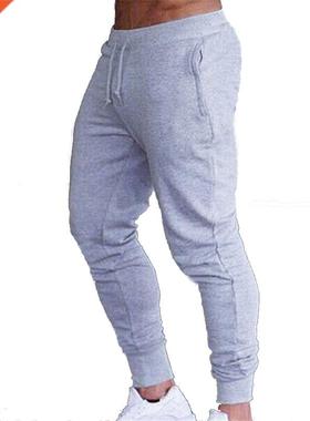 Fitness Muscle Gray Jogging Pants Solid Running Pants Men Sp