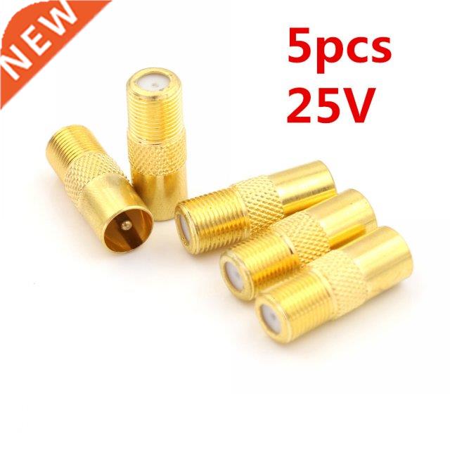 5pcs 25V Coaxial Coax RF Adapter Connectors TV PAL Male Plug