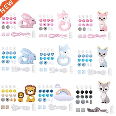 Silicone Beads Set Wooden Rodent Food Grade BPA Free Fox Rab