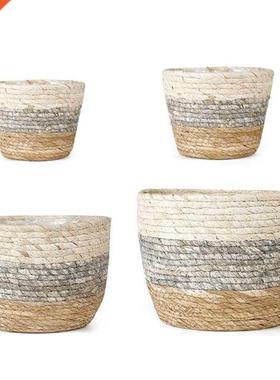 Nordic Handmade Seagrass Storage Basket Indoor Outdoor Flowe