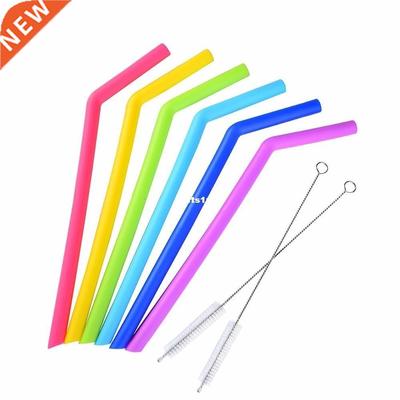 Eco Friendly 6pcs/lot Silicone Drinking Straw Reusable Straw