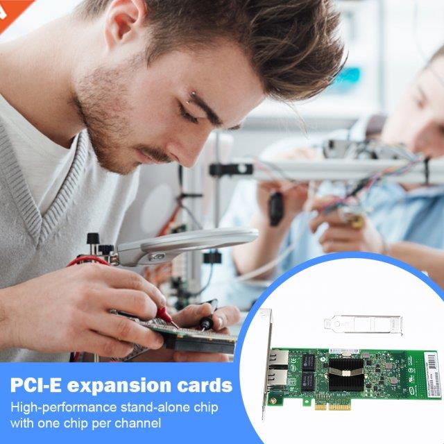 PCI-E 4X Gigabit Ethernet Network Adapter X4 to X16 RJ45 Dua
