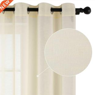 Cotton Linen Tulle Curtains For Living Room Sheer Window Cur