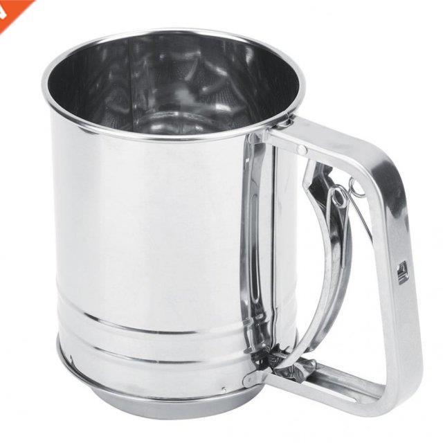 Kitchen Stainless Steel Double Layer Manual Flour Sifter Sie