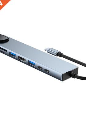 USB C HUB Type-C Docking Station 8-In-1 HDMI-Compatible+RJ45