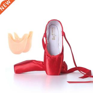 Red Ballet Pointe Shoes Satin Ballerina Ballet Shoes Girls W