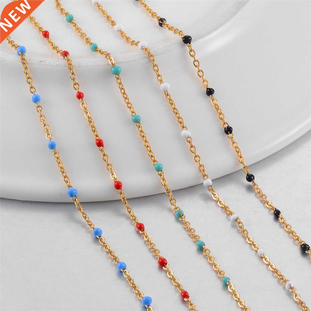 Hot-Selling Stainless Steel Chain Various Colors Bead Neckla