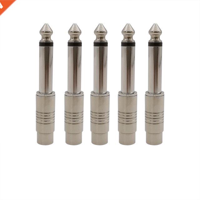 5Pcs 6.5mm 1/4 Male Plug to RCA Female Jack Audio Connector