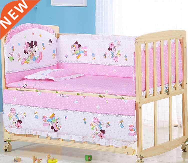 5pcs/set cartoon animal baby crib bed bumper for newborns in