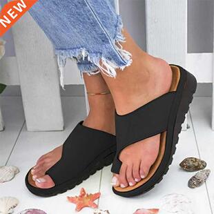 New Women Slippers Flat Sole Casual Soft Big Toe Foot Sanda