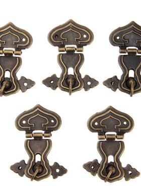 5Pcs Vintage Antique Brass Hasps Decorative Jewelry Gift Woo