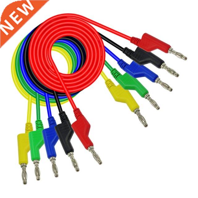 5 Pcs 1M 4mm Stackable Banana to Banana Plugs Copper Test Ca