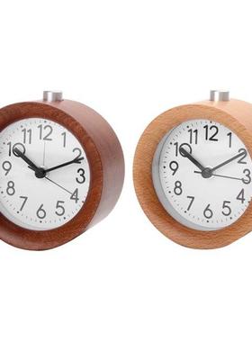 Wooden Clock Snooze Bedside Kids Alarm Clock Circular Needle