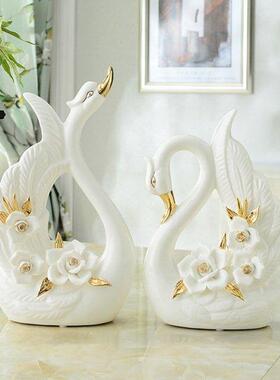 1 Pair Ceramic Swan Crafts, Wedding Gifts, Creative Home Dec