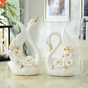 Swan Crafts Home Pair Dec Creative Ceramic Gifts Wedding