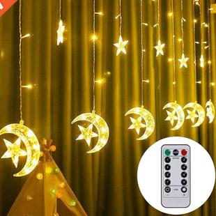 Moon Curtain String 138 Window Star Lights USB LED