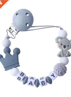 Personalized Name Handmade Silicone Pacifier Chains Safe Tee