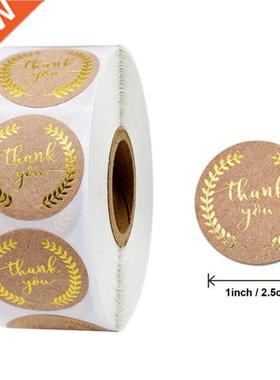 500Pcs/Roll Vintage Kraft Paper Stickers Gift Sealing Sticke