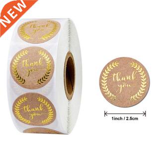 500Pcs/Roll Vintage Kraft Paper Stickers Gift Sealing Sticke