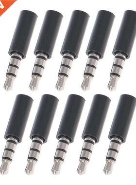 10pcs white/black 3.5mm stereo headset plug jack 4 pole 3.5