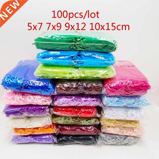 5x7 7x9 Packaging Organza Jewelry Bag 10x15cm 100pcs 9x12