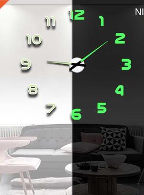 New Luminous Wall Clock Large Watch Horloge 3D DIY Acrylic M
