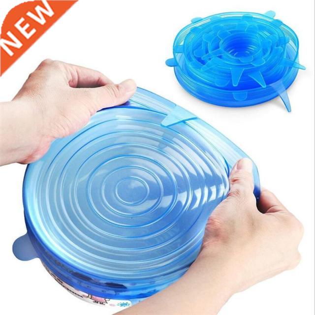 6PCS Silicone Stretch Lids Universal Silicone Food Wrap Bowl