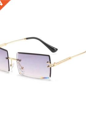 Gafas de sol sin montura para hombre y mujer, lentes de sol