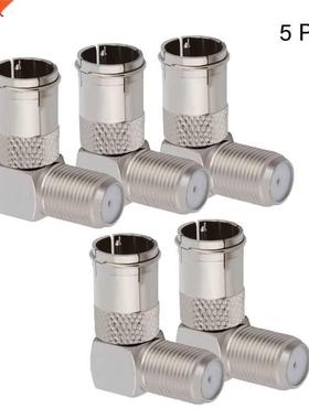 5 Pcs 90 Degree Right Angled TV Aerial Cable Connector RF Co