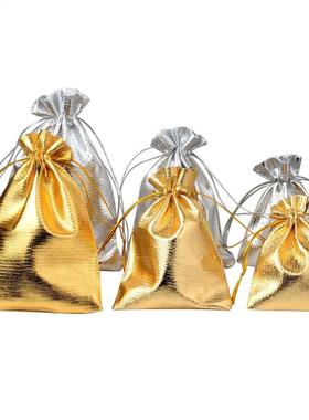 25pcs/lot Jewelry Packng Slver Gold Fol Cloth Drawstrng