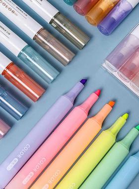 6Colors/set Marker Pen Highlighter Candy Color Multi-colors