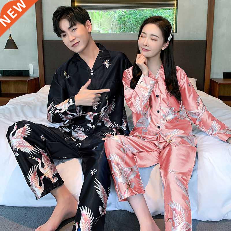 New Luxury Sleepwear Satin Pajama Sets Couple Home Suit Simu