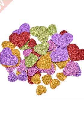 45pcs/Pack Colorful Heart Confetti Mixed Size Glitter Foam H