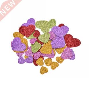 Heart Confetti Foam Pack Glitter Colorful Size 45pcs Mixed
