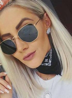 women box metal polygon sunglasses fashion men sun glasses