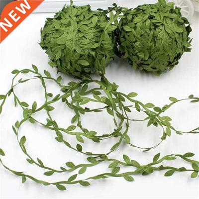 10yards Silk Leaf-Shaped Handmake Artificial Green Leaves fo