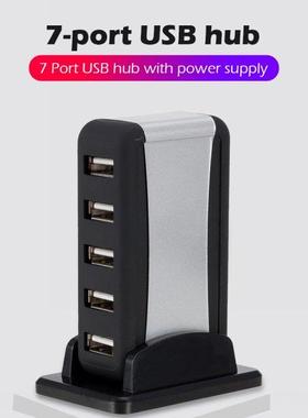 Vertcal USB Hub Mult 7 Ports USB 2.0 Spltter wth Power A