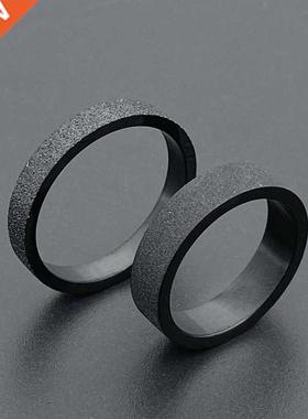 Simple 3mm 5mm Woman Men's Couple lack Titanium Ring Matte