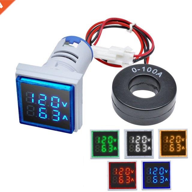 22MM 0-100A 60-500V Digital Ammeter Current Meter/Voltage Me