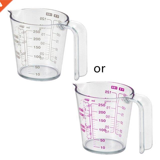 250/500ml Graduated Clear Plastc Measurng Cup for Jug Pour