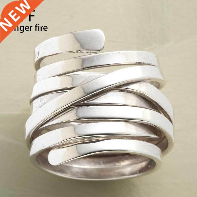 Large Copper Alloy Spiral Plain Circle Women's Ring Wedding