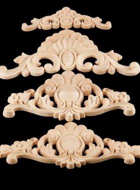 1Pc Multi-Type Wood Carved Decal Corner Long Onlay Applique