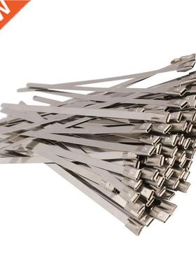 100pcs 4.6x00/200/150mm Stainless Steel Metal Cable Tie Zip